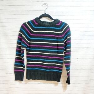 VINTAGE GITANO 80'S/90'S CABLE KNIT STRIPED SWEATER, SZ MEDIUM